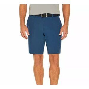 NEW Banana Republic Men's 36x10 Comfort Flat Front Shorts Stretch Polyester Blue